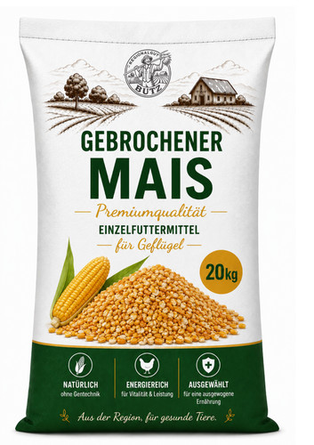 Gebrochener mais für - 20, kg,